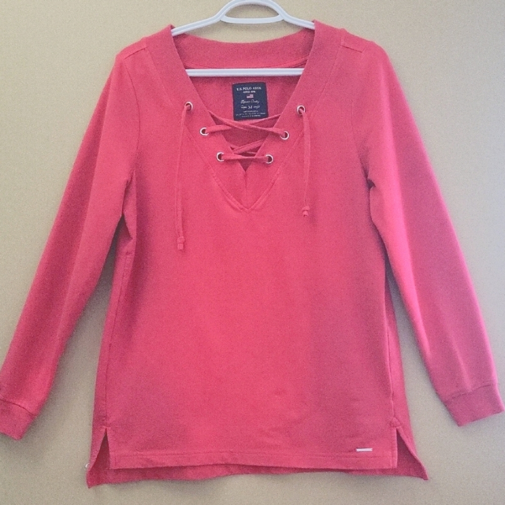 U.S Polo Assn. Pink Lace-Up Tunic